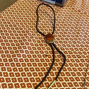 Vintage tigers eye bolo tie